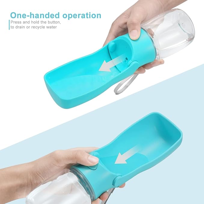 Portable Dog Small Animals Water Bottle for Walking 19 OZ or 12 OZ Pet Water Bottles for Puppy Medium Large Dogs Little Animals Water Dispenser Dog Small Animals Water Bowl