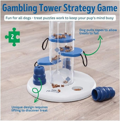 TRIXIE Gambling Tower Dog Activity Interactive Toy, Level 2 Food Puzzle Game, Brain Teasing Treat Dispenser, IQ and Mental Development Toy for Smart Dogs, Enrichment Toy for Boredom Busting
