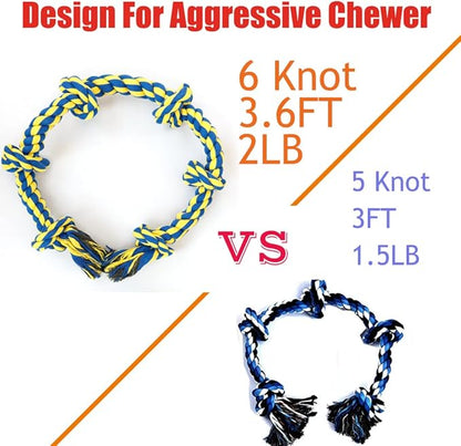 2 Pack Large Dog Rope Toy for Aggressive Chewer - Heavy Duty, Durable & Tough Chew Rope - Tug of War Play, Outdoor & Indoor - Chewing Tugging & Pulling for Large Breed Big Dog