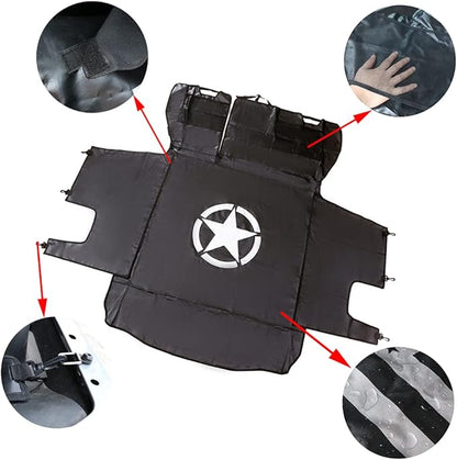 BESTAOO Dog Trunk Liner for Jeep - Heavy Duty Waterproof Oxford Cargo Protector for 2007-2025 Wrangler JK JL 4-Door, Nonslip Washable Pet Seat Cover & Anti-Scratch Liner (Star)