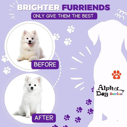 Alpha Dog Series Bright White Shampoo and Conditioner Set with Aloe Vera pH Balanced Dog Grooming Shampoo and Conditioner for Dogs, Tear-Free Moisturizing Dog Shampoo, 26.4 Oz (Pack of 6)