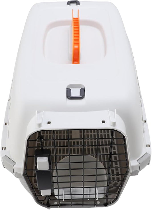Focket Pet Carrier, Lightweight Hard Sided Cat Carrier for Medium Dogs Small Dogs with Handle Water Container Ventilated Design for Travel Outdoor Indoor (Gray)
