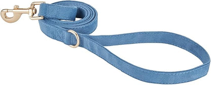Soft Corduroy Fibric Dog Leash, 5 Feet Length Lead with Heavy Duty Rotating Hook, for Small Medium Dogs.(S,Blue)
