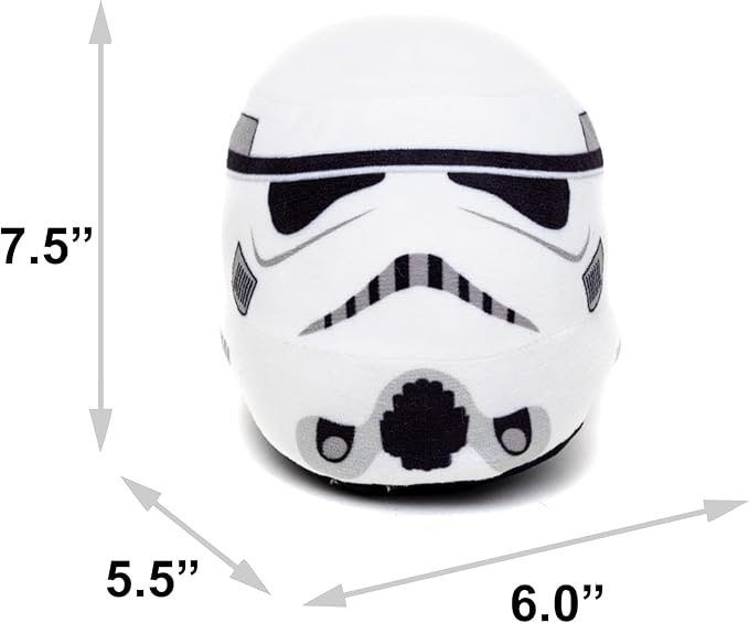 Star Wars Dog Toy, Stormtrooper Helmet White Pet Toy, Plush, 5.5" x 6"