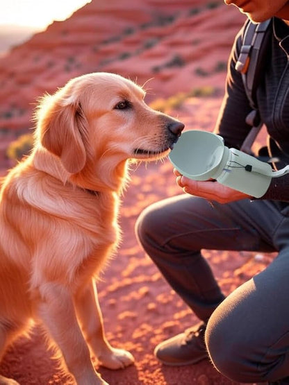Collapsible Portable Dog Water Bottle & Bowl – Leak-Proof Pet Water Bottle for Dogs, Travel & Walking Accessory