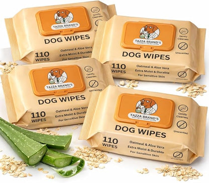 Tazza Pet Cleaning Wipes, 440 Count – Bulk Deodorizing and Hypoallergenic