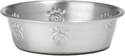PetRageous 60046 Cayman Classic Non-Skid Stainless-Steel Dishwasher Safe Bowl 1-Cup Capacity 4.5-Inch Diameter 1.5-Inch Tall for Small Dogs and Cats of Any Size, Metallic