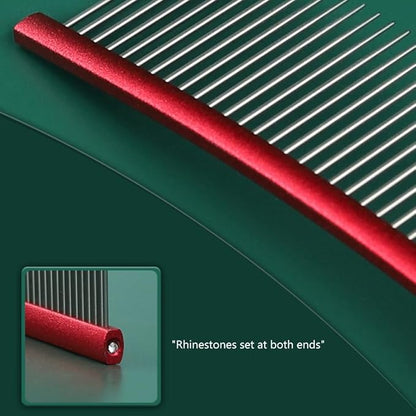 Pet Deshedding Comb For Dogs Cats Easy Use Stainless Steel Hair Comb For Pet Shedding Hair Curved Comb For Pet Grooming Pet Hair Removal Comb