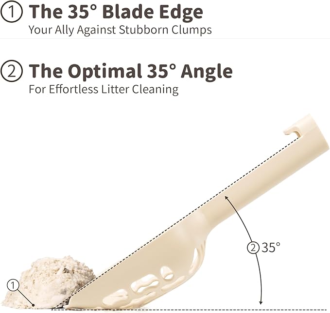 Lady N Cat Litter Scoop for Clumping Litter, Dual-Size 8-Shaped Holes for Fast Sifting, Works with Tofu, Clay, Corn & Wood, Durable ABS Plastic