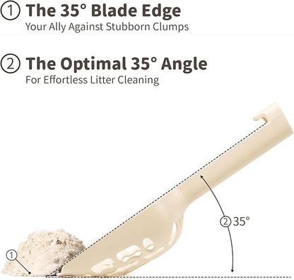 Lady N Cat Litter Scoop for Clumping Litter, Dual-Size 8-Shaped Holes for Fast Sifting, Works with Tofu, Clay, Corn & Wood, Durable ABS Plastic