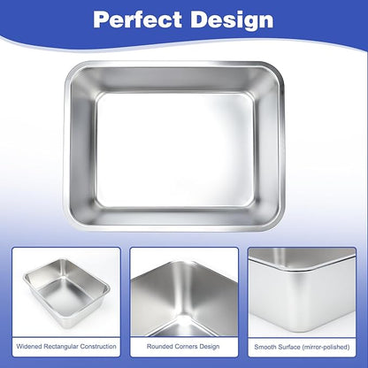 5 Gallons Large Dog Water Bowl, Stainless Steel Metal Dog Bowls, Large Capacity Pet Food Bowl Water Dish for Indoor and Outdoor Universal for Giant Dogs 17.7x13.8x6 Inch