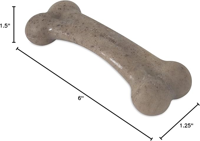 Pet Qwerks Original BarkBone Nylon Dog Bone Durable Dog Chew Toy for Aggressive Chewers - Bacon Flavor - 6.1", Made in USA