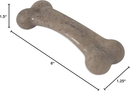 Pet Qwerks Original BarkBone Nylon Dog Bone Durable Dog Chew Toy for Aggressive Chewers - Bacon Flavor - 6.1", Made in USA