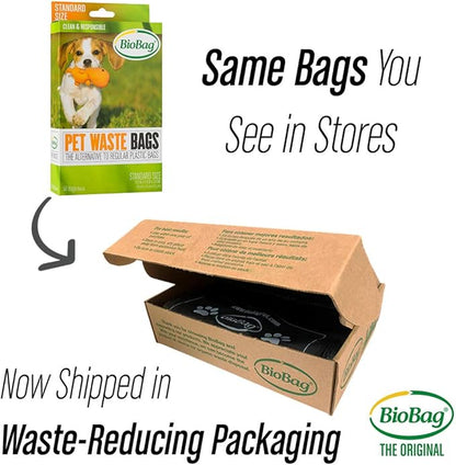 BioBag Premium Pet Waste Bags, Standard Size, 200 Count, Great For All Dog Breeds, Fits in Standard Park Dispensers