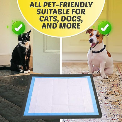 TidyFriend Dog Pad Holder Tray for 36 x 36 Inches Training Pads - Silicon Wee Wee Holder, No Spill Pee Tray for Dogs - Easy to Clean and Store Perfect for Dog Potty (Black)