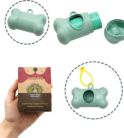Dog Poop Pickup Bags Holder Dispenser with Standard-Sized Leak-Proof Scented Doggy Waste Bags and Carabiner with Safety Lock&Fastener Never Loose on Leash Lead Again (2 Holders 30 Bags, Blue)