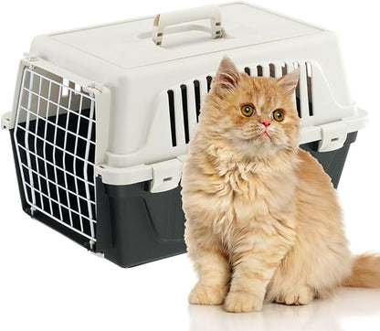 Ferplast Cat Carrier Small Dog Carrier, Secure, Practical, Easy to Clean, Durable Pet Dog/Cat Travel Box Cage up to 5 Kg. 48 x 32.5 x h 29 cm. Black