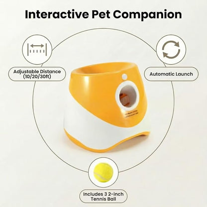 Automatic Dog Ball Launcher/Dog Ball Thrower Machiner with 10/20/30ft Adjustable Launch Distances/Interactive Pet Toy for Indoor&Outdoor Play