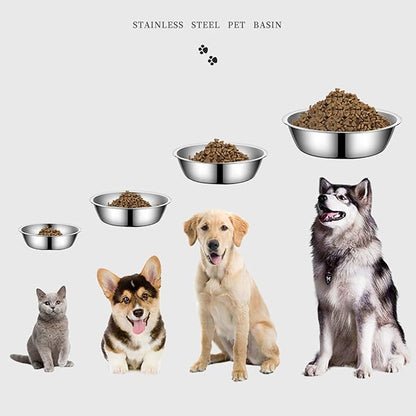 Dog Bowl Large Capacity Dog Bowl Stainless Steel Pet Feeding Bowl Cat and Dog Food Drinking Bowl Metal Feeding Bowl