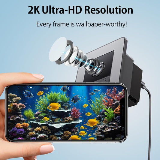 eLinkSmart 2K Aquarium Security Camera Anti-Glare & Anti-Reflection for Glass Tank/Window/Door, Fish & Reptiles, with Night Vision, Motion Detection, 2-Way Audio, 24/7 Local Storage 140° Wide-Angle - Image 2