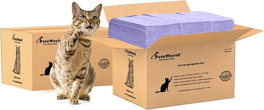 PetsWorld Universal Fit Cat Pad Refills for Litter Box, Unscented, Odor Control, Pack of 400
