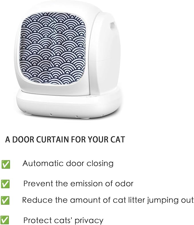Curtain for Self Cleaning Cat Automatic Litter Box, Reduces Cat Litter Bounce, Stops Odors from The Litter Box Self Cleaning (Wave)