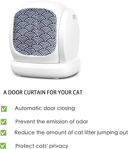 Curtain for Self Cleaning Cat Automatic Litter Box, Reduces Cat Litter Bounce, Stops Odors from The Litter Box Self Cleaning (Wave)