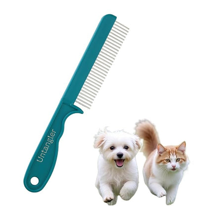 Super-Groom Combs with Smooth Rotating Teeth for Painless Mat Removal (30 Fine-Spaced Teeth, Teal Green)