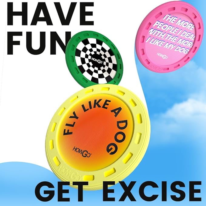 HOWGO Flyer Dog Toy, Dog Flying Disc, Flyer Dog Toy, Best for Flight, Lightweight, Durable and Water Resistant, 9.84'' (Pink)