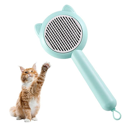 Pet Grooming Brush for Cats & Dogs with One-Click Self Cleaning, Effective Deshedding Tool for Long & Short Haired Pets, Easy to Clean