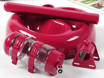 Automatic Feeders Portion Control Water Food Dispenser Bowl Lift Drinking Fountain Dog Cat Fuchsia-Non Slip Advance