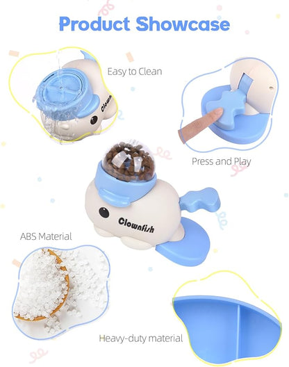 Dog Treat Dispenser Puzzle Toy, Intercative Slow Feeder Bowl for Cats and Dogs, Mental Stimulation Enrichment Toy, Indoor Pet Feeder with Silicone Mat to Keep Pets Busy,Multiple Colors (Blue)