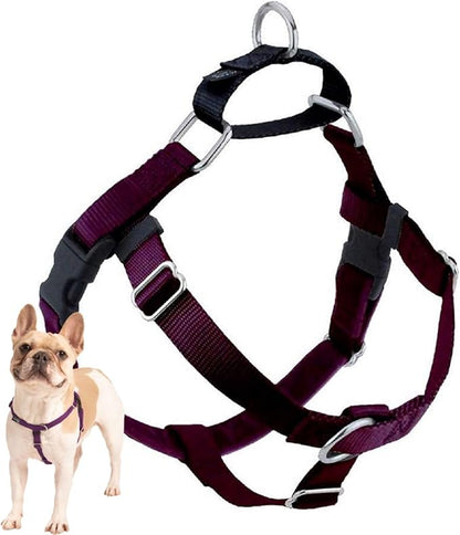 2 Hounds Design Freedom No Pull Dog Harness, Adjustable Harness, Easy Walking & Comfortable Control, Fits Small, Medium & Large Dogs, Solid Colors, Made in USA, 5/8" MD, Burgundy