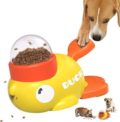 Interactive Dog Treat Dispenser Toy & Slow Feeder Dog Bowls - Duck-Shaped Puzzle Toy for Mental Stimulation, Adjustable Food Outlet for Small to Medium Cats and Dogs