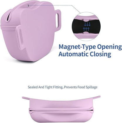 AUDWUD Magnetic Silicone Dog Treat Pouch with Adjustable Waist Belt Dog Training Bag for Small Medium Large Dogs Hands Free, Easy to Clean and Dishwasher Safe