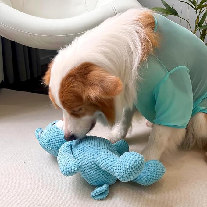 Blue Bear Squeaky Plush Toy for Dogs and Cats - Durable Chew-Resistant Interactive Toy for Large BRE