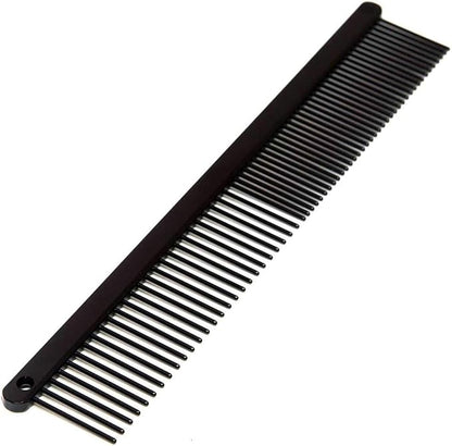 Ryan's Pet Supplies Paw Brothers Greyhound Style Comb for Dogs, Professional Grade Grooming Tool, Remove Knots and Tangles, True Teflon, Fine/Coarse, Ergonomic Handle, 7 inch