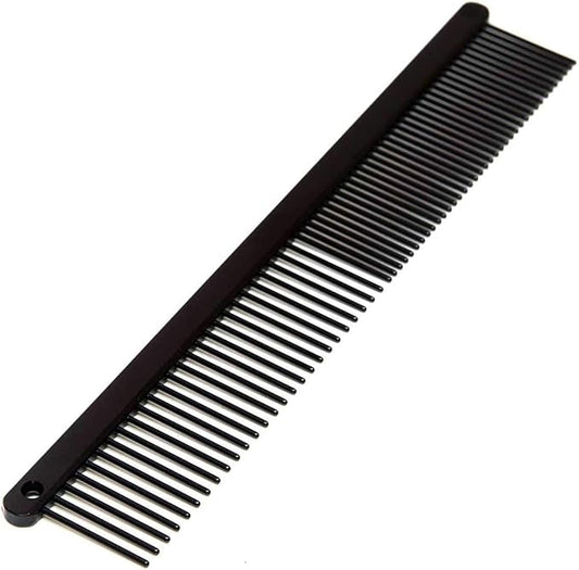 Ryan's Pet Supplies Paw Brothers Greyhound Style Comb for Dogs, Professional Grade Grooming Tool, Remove Knots and Tangles, True Teflon, Fine/Coarse, Ergonomic Handle, 7 inch