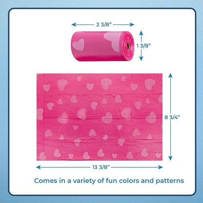 Best Pet Supplies Dog Poop Bags for Waste (150 Bags) Refuse Cleanup, Doggy Roll Replacements for Outdoor Puppy Walking and Travel, Leak Proof and Tear Resistant, Thick Plastic - Assorted Colors