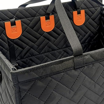 Waterproof Dog Car Seat Cover, Back Seat Extender for Large Dogs, Thickened Mesh Pet Car Seat with Storage Basket, Universal Fit