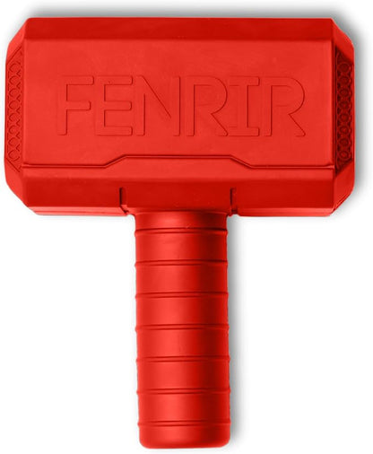 Fenrir Hammer Dog Chew Toy Strong Rubber Stuffable Enrichment Toy for Chewers (Red, Large)