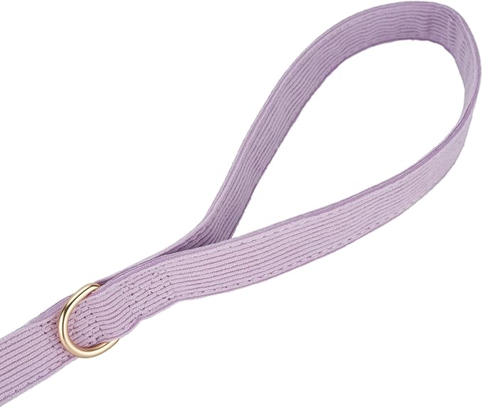 Soft Corduroy Fibric Dog Leash, 5 Feet Length Lead with Heavy Duty Rotating Hook, for Small Medium Dogs.(S,Purple)