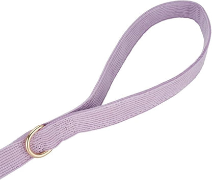 Soft Corduroy Fibric Dog Leash, 5 Feet Length Lead with Heavy Duty Rotating Hook, for Small Medium Dogs.(S,Purple)