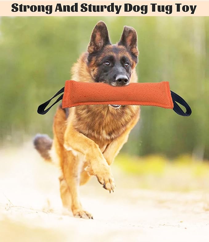 Clysrou Dog Tug Toy Tough Jute Bite Pillow Lasting Training Equipment Puppy to Large Dogs Interactive