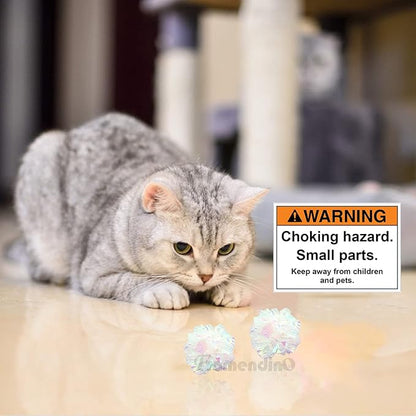 Framendino, 20 Pack Dye Free Cat Crinkle Balls, 2 Inches Mylar Shiny Balls Chew and Chase Lightweight for Indoor Cats to Keep Fit Active