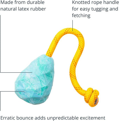 Ruffwear, Huck-a-Cone Dog Toy – Durable Tug, Throw & Fetch Toy with Knotted Rope Handle, Interactive Play for Dogs, Glacial Blue