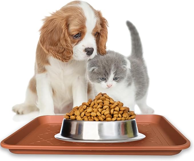 PetLike Boot Trays for Entryway Indoor, Pet Food Mat Trays, 16.7 x 12.8 inch 2 Packs, Waterproof Rubber Shoe Tray for Indoor and Outdoor, Multi-Purpose Tray for Boots, Shoes, Pets, Garden