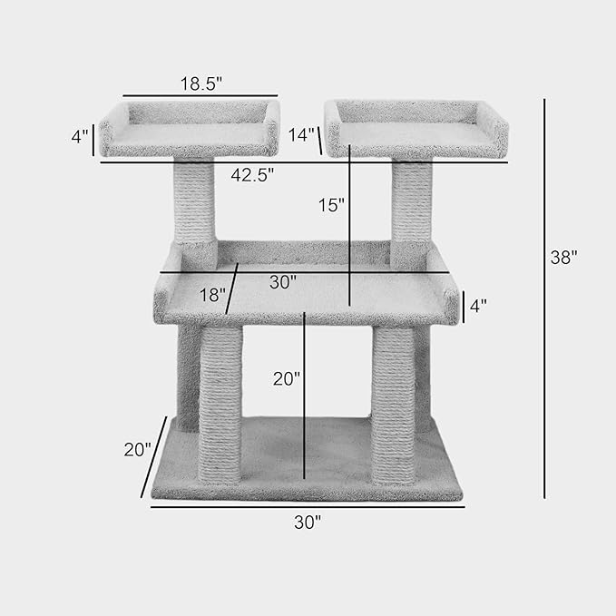Maykoosh Southwestern Sanctuary Maine Coon Deluxe Cat Perch with Oversized Cushioned Platform, Reinforced Sisal-Wrapped Support Posts, and Heavy-Duty Base for Large Breeds or Multi-Cat Lounging and Cl