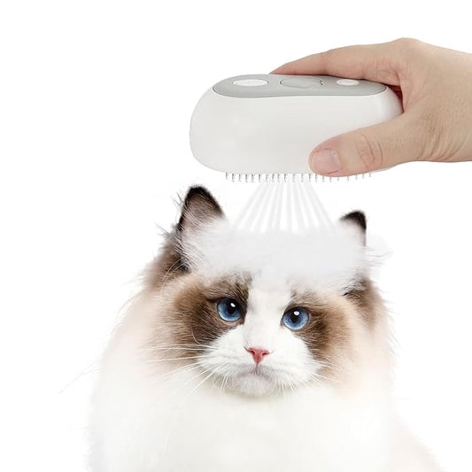 Cat Brush for Shedding Rechargeable Cat Steam Brushes for Indoor Cats Self-Cleaning Pet Grooming Tool for Long and Short Hair Steamy Dog Comb Cat Deshedding Hair Brush, Grey