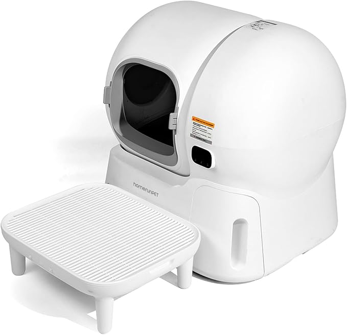 Homerunpet Self Cleaning Litter Box with Raised Ramp - 106L Ultra Large Automatic Cat Litter Box with Anti-Pinch Safety, Auto Refill, One-Click Litter Replacement, App Control for Multi-Cat Homes